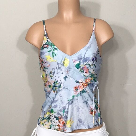 BECCA faux wrap floral tankini top. New - Picture 4 of 10
